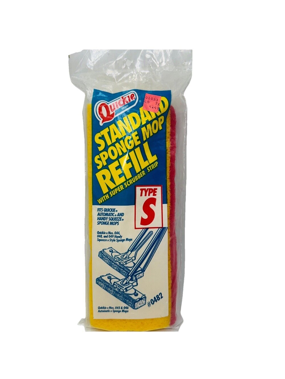 VINTAGE NEW Quickie Standard Sponge Mop Refill #0482 044 045 046 048 049 Type S
